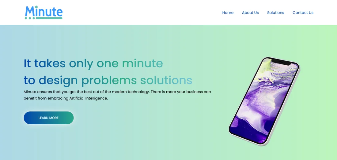 Minute website preview